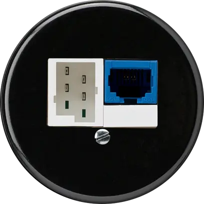 Inserto per scatola INC DSL basico 1×RJ45/1×T+T nero 