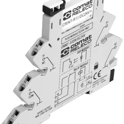 Relè d'interfaccia ComatReleco CRINT-C122R, 24VUC, 1C AgSnO2+Au 6A/250VAC 