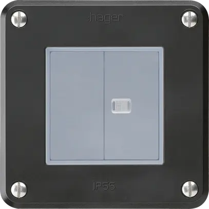 Interrupteur ENC robusto IP55 schema 3/contact à poussoir 1×lumineux noir combi 