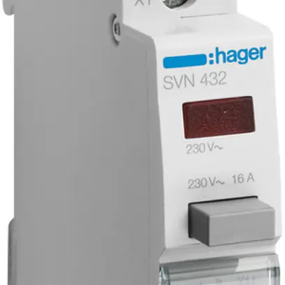 Pulsante luminoso INS Hager 16A 230V 2Ch 0R pulsante grigio calotta rosso 1UM 
