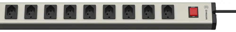 Presa multipla Steffen EHMANN 9×T13 10A 250V 3m alu grigio 