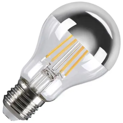 LED-Lampe SLV A60 E27 7.5W 720lm 2700K klar silbrig verspiegelt DIM 