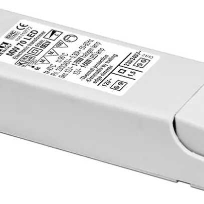 Transformateur électronique Elektrogros IP20 12V 2.5…70W blanc 