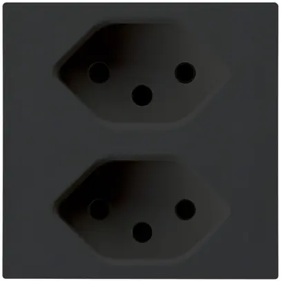 Prise pour armoire de toilette Hager, 2×T13, D, noir 