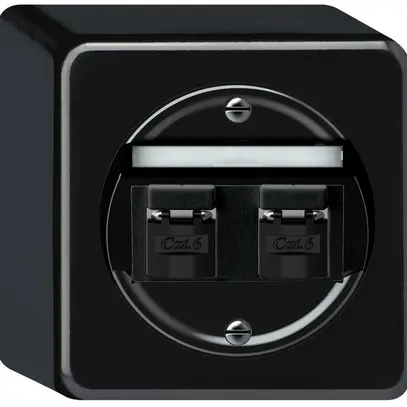 Boîte de raccordement AP origin 2×RJ45 8(8) cat.6 oblique blindé 88×88×54mm no 