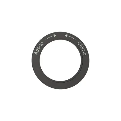 Disco indicatore NEVO, p.interruttore rotativo, Aperto-> <-Chiuso, nero 