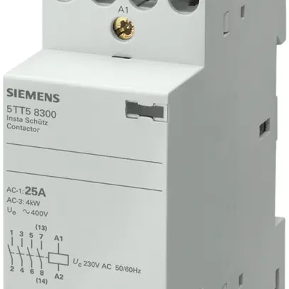 Contattore di potenza Siemens SENTRON INSTA 5TT5 230VAC, 4Ch 25A, carico C 