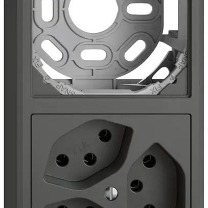 Combinazione AP EDIZIO.liv SNAPFIX® 2×1 140×74mm vuoto+3×T13 grigio scuro 