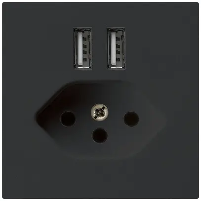 Prise 2×USB & T13 kallysto A 2400mA noir 
