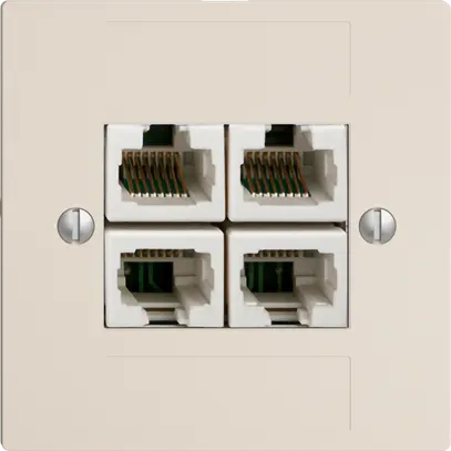 Presa INC 4×RJ45/u 4P sep.EDIZIOdue crema, ITplus 