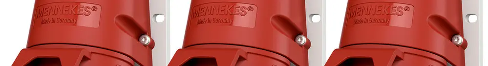 Set di prese AP CEE Mennekes 3LNPE 16A rosso 3 pezzi 