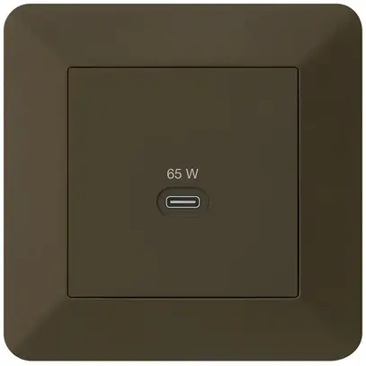 Presa di ricarica USB INC Hager kallysto.trend tipo C 65W 3250mA marrone 