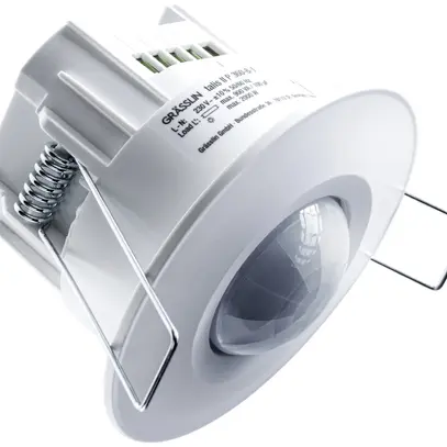 Détecteur d.présence INC Grässlin talis 360°, 2 canaux, Ø8m, 2 fils 