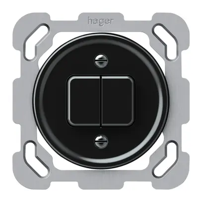 Interruttore a pulsante INC origin sch 3 + NO/NC 77×77mm nero 
