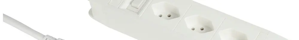Prise multiple PRINCIPIO 3×type 13 horizontal câble 2m interrupteur blanc 