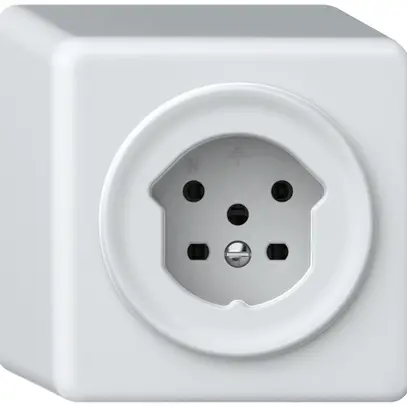 Presa AP origin 1×tipo 15 10A 230V 88×88×54mm bianco 