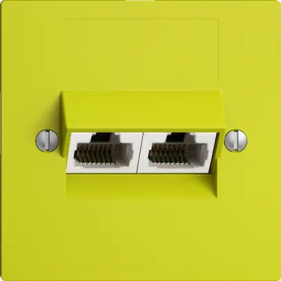 Prise ENC 2×RJ45/u 4P sép.EDIZIOdue lemon ITplus 