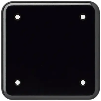 Placca di copertura basico 1×1 4 fori di fissaggio nero 