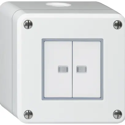 Interruttore AP robusto IP55 schema 3/AR 2×illuminato bianco 