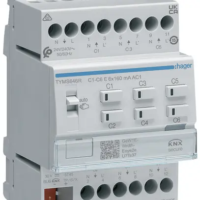 Actionneur de chauffage KNX Secure AMD Hager 6-fois a.régulateur 24/230V, triac 