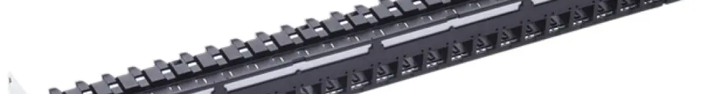Pannello di distribuzione 19" R&M PC 1UA vuoto 24×RJ45 C6A/s-nero 