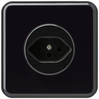 Presa INC basico tipo 13 nero con protezione bambini 