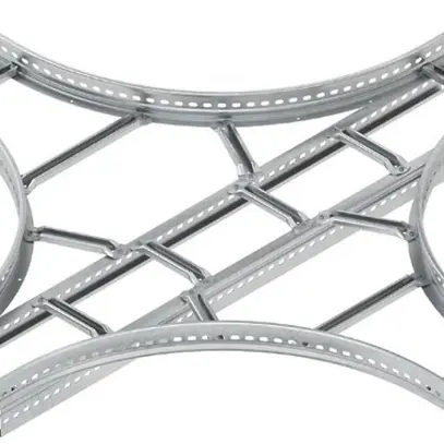 Pezzo croce Niedax, per KL, 60×300 mm, con guide laterali forate 