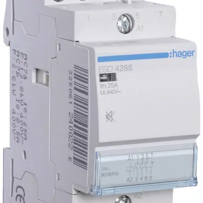 Contattore AMD Hager 24VAC 3 chiusura 1 apertura 25A senza ronzio 2UM 