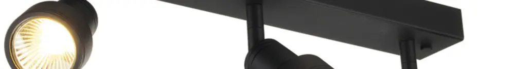 Plafoniera SLV PURI, 3×GU10 50W con anello deco IP20 nero 