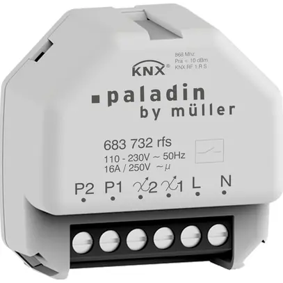 Attuatore per persiana KNX RF INS paladin 683 732 rfs 1-can 16A 110…230V 2×DI 