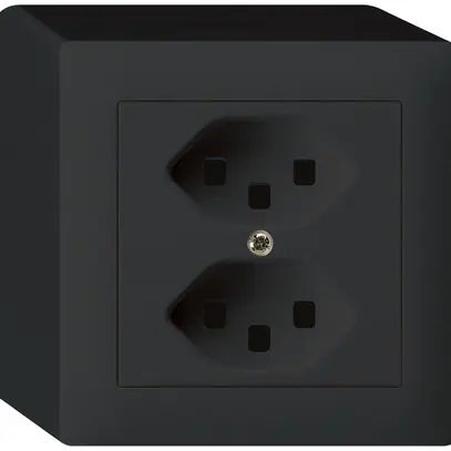 Prise AP kallysto 2×T23 noir bornes enfichables 