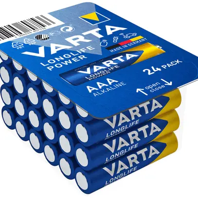 Pila alcalina VARTA Longlife Power AAA pacchetto a 24 pezzi 
