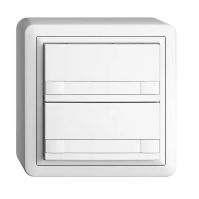 Poussoir KNX RGB AP EDUE, 250mW, s.LED, papier, 2×poussoir, comm.2×touches, bc 
