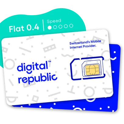Digital Republic Flatrate 0.4 SIM 365 Jours 0.4 Mbits Download 0.2 Mbits Upload 