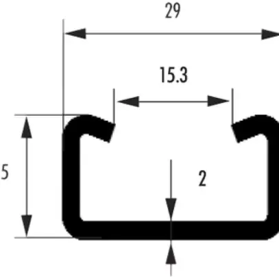 Barre profilée Woertz 29×15×2mm 3m 