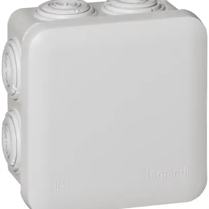 Scatola di derivazione AP PLEXO 80×80mm raccordo d'entra. vuota grigio 