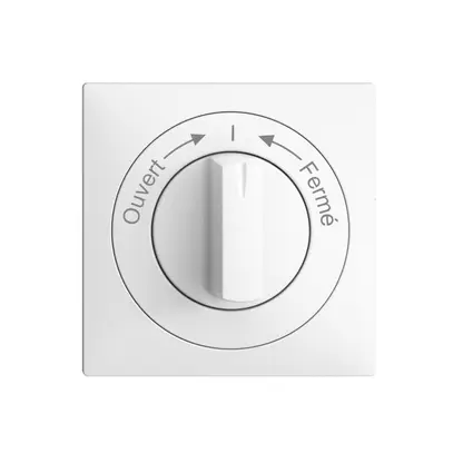 Frontset EDIZIOdue Ouvert->I<-Fermé weiss 60×60mm für Schwenktaster 