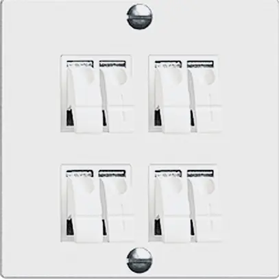 Prise audio EDIZIOdue F 4×blanc borne à étrier pour 4 haut-parleurs 