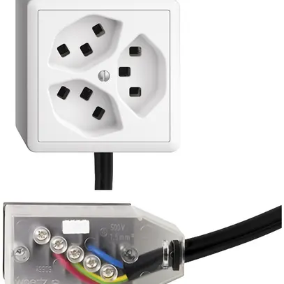Prise AP 3×T23 16A blanc L1 EDIZIOdue pour Technofil 