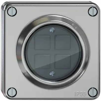 UP-Taster KNX RGB ELEMENT 4 Tasten mit LED IP55 aluminium 