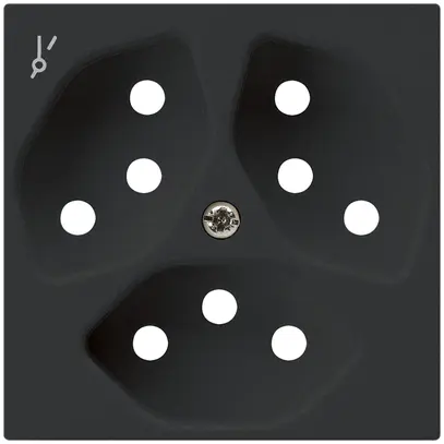 Plaque frontale kallysto 3×T13/1 60×60mm noir pour prise 3×T13/1 