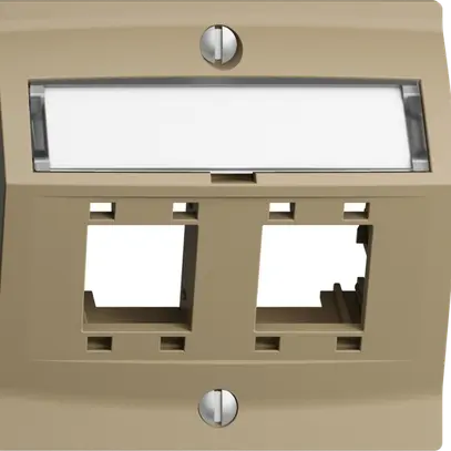 Kit montaggio EDIZIOdue, con cappa di uscita obliqua, per 2×RJ45, sand 