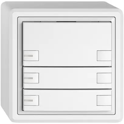 Poussoir universel AP EDIZIO.liv UNI SNAPFIX® a.LED RGB 3× comm.2T bc 