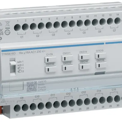 Attuatore-interrutore/tapparella KNX Secure AMD Hager 16-/8-volte 16A 