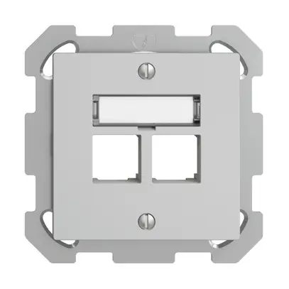 UP-Montageset S-One EDIZIOdue FM für 2×RJ45 gerade, hellgrau 