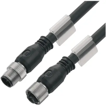 Kabel Weidmüller M12/M12 8L 10m Stift/Buchse gerade geschirmt PUR schwarz, A 