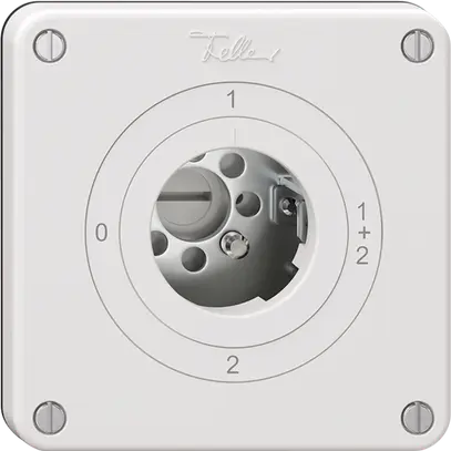 Drehschalter NEVO, 1/1 L, ohne Zylinder, KS, 0-1-1+2-2, weiss 
