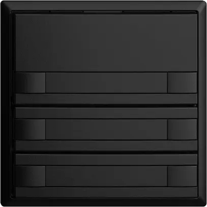 Poussoir ENC KNX 3× EDIZIOdue noir RGB sans LED avec insert papier 