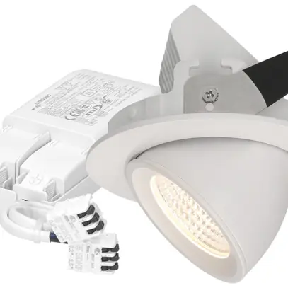 Spot LED INC MH TURN 10.5W 960lm 3000K IP44 MB VAR DALI Ø103mm blanc 