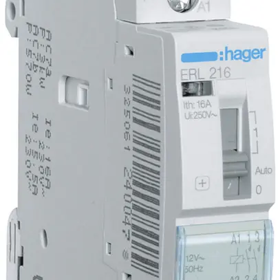 Relais AMD Hager 8…12VAC 2 fermeur 0 ouvreur 16A 230VAC 1UM 